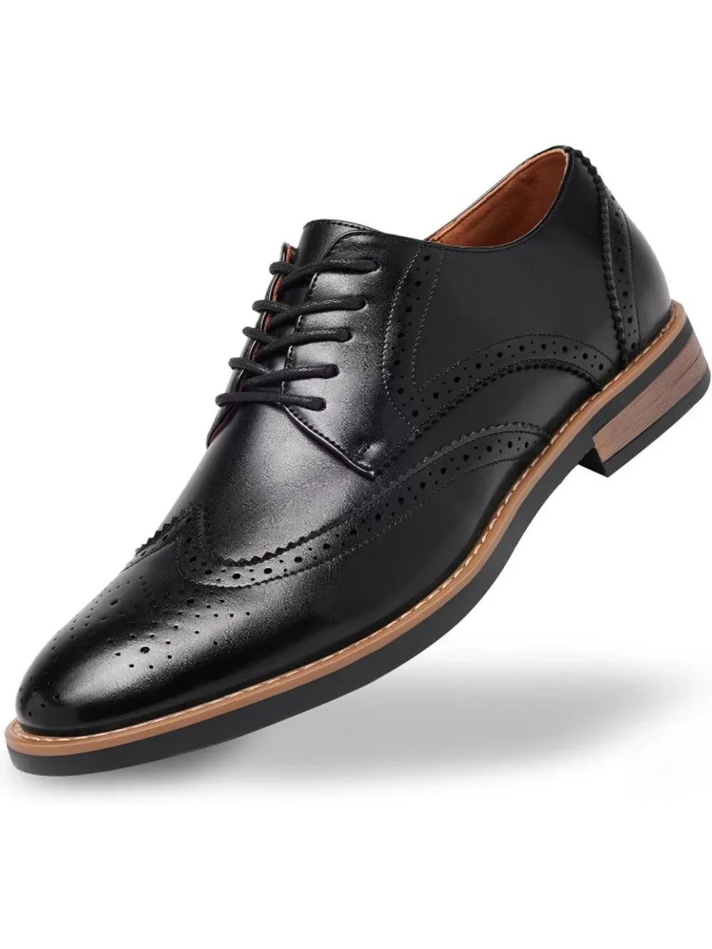 Men's Black Classic Formal Business Lace Up Comfort Oxford Dress Shoes
